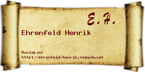 Ehrenfeld Henrik névjegykártya